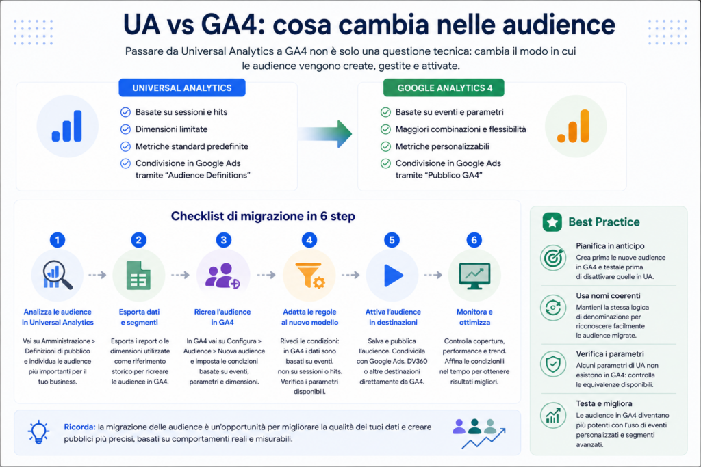 Confronto audience Universal Analytics GA4